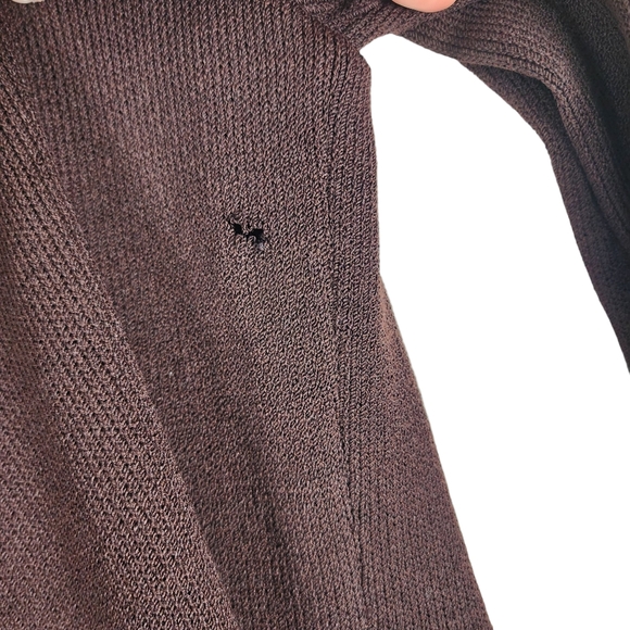 flawed ST. JOHN Marie Gray Womens 10 Zip Up Knit Stitched Collared Sweater Brown - Picture 5 of 7